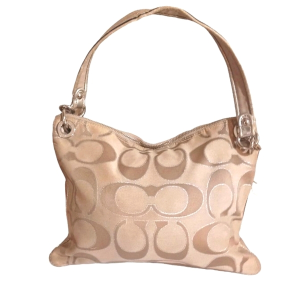 Coach Metallic Signature Jacquard Shoulder Bag - Picture 3 of 13